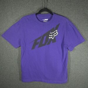 Fox Racing Y2K T-Shirt XL Purple Graphic Logo Motocross Streetwear Cotton